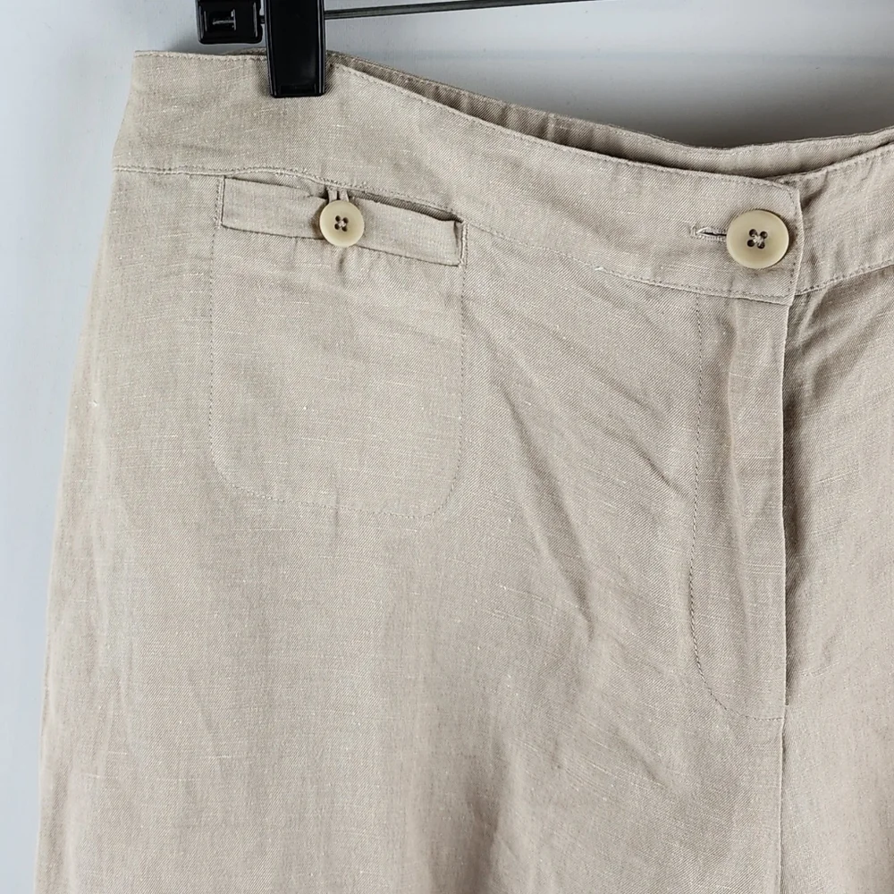 Eileen Fisher Pants Womens Medium Beige Tan Linen Blend 34x33 - Picture 3 of 9